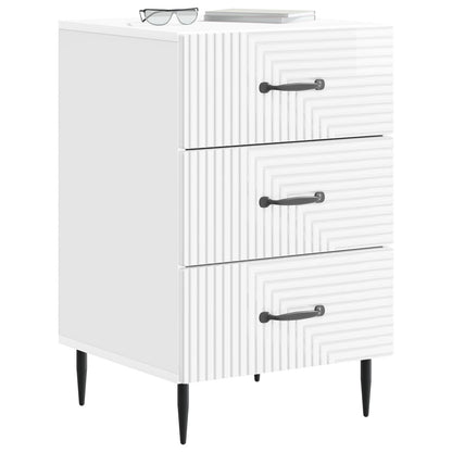Armadio da Notte con cassetto Bianco Lucido 43 x 41 x 66,5 cm | homemem39
