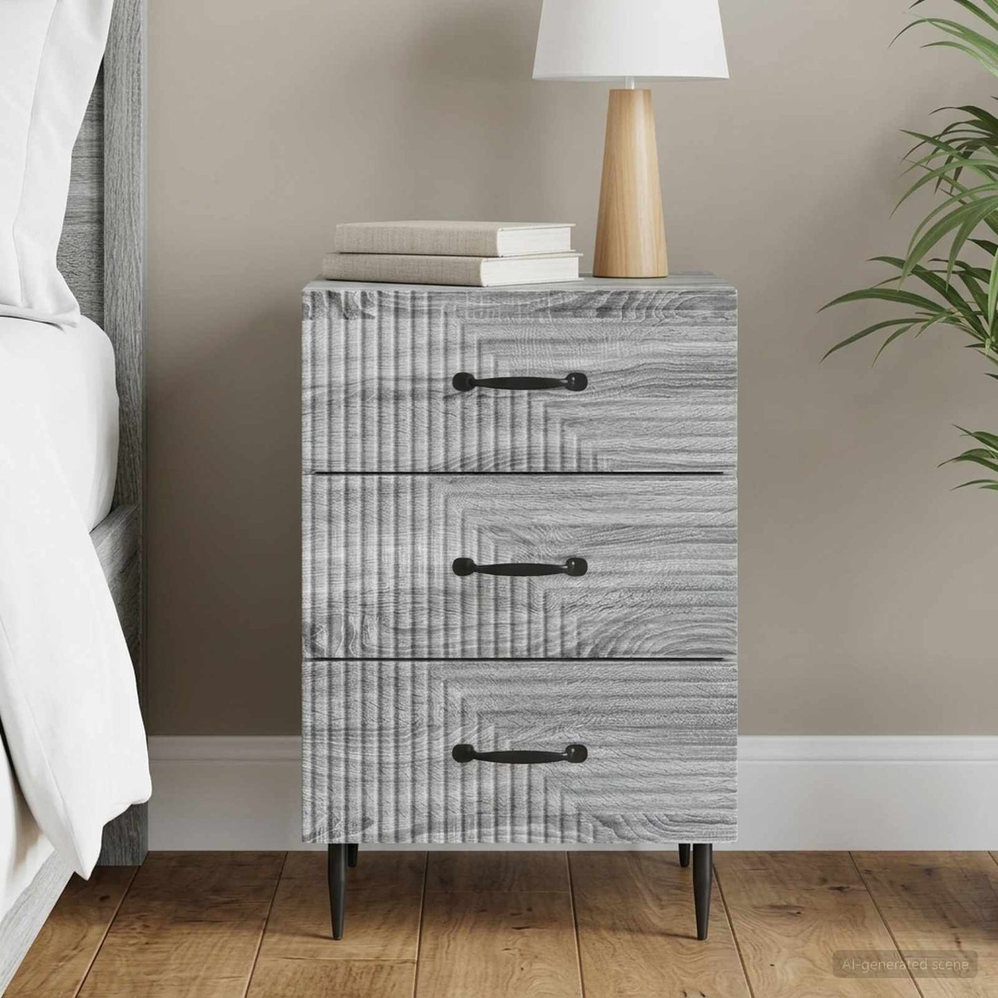 Armadio da Notte con cassetto Grigio Sonoma 43 x 41 x 66,5 cm | homemem39