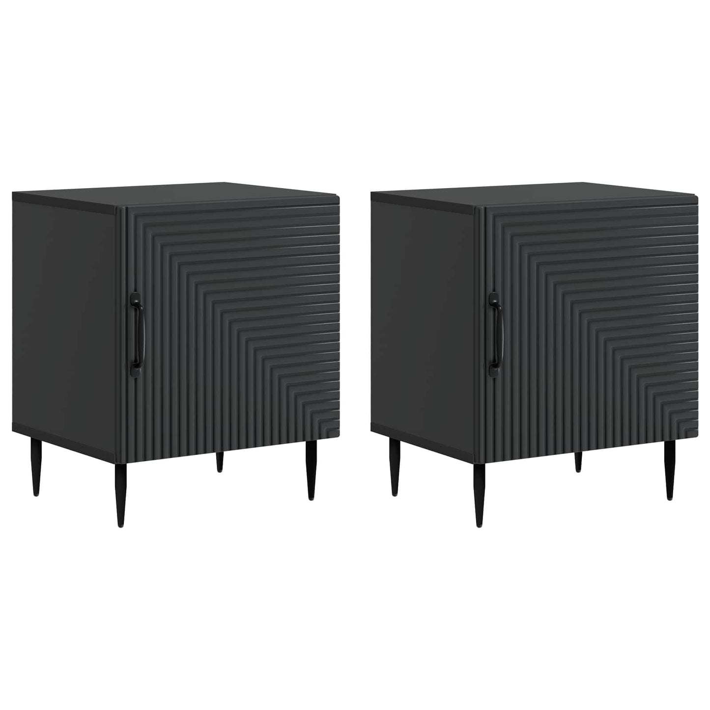 Armadio da Notte 2 pz Nero 43 x 34,5 x 50 cm