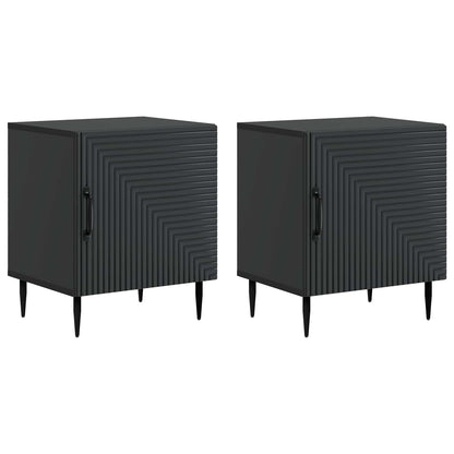 Armadio da Notte 2 pz Nero 43 x 34,5 x 50 cm