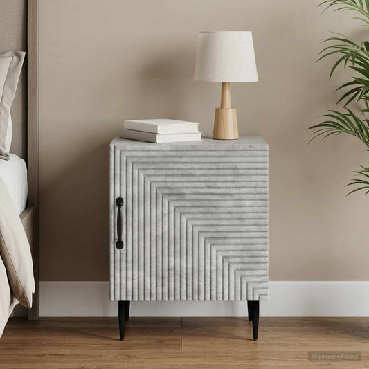 Armadio da Notte Grigio Cemento 43 x 34,5 x 50 cm | homemem39