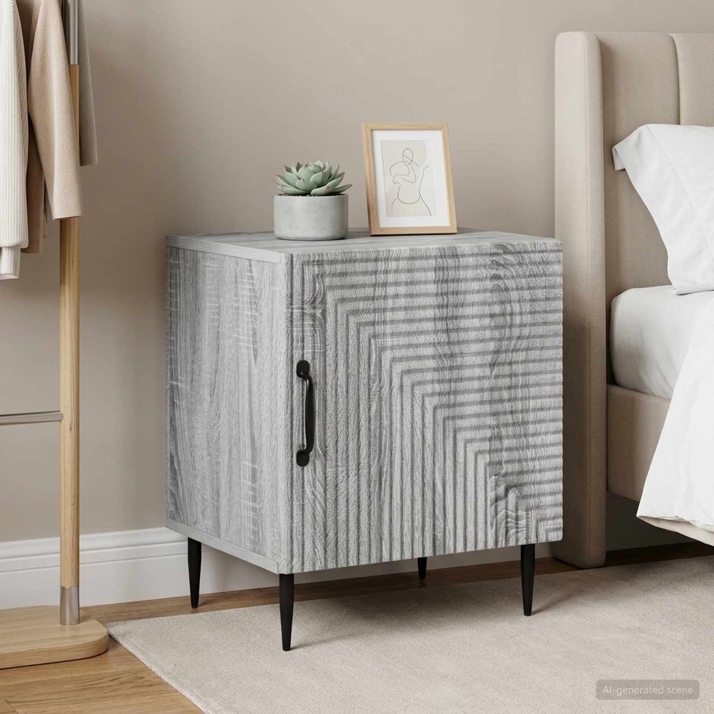 Armadio da Notte 2 pz Grigio Sonoma 43 x 34,5 x 50 cm