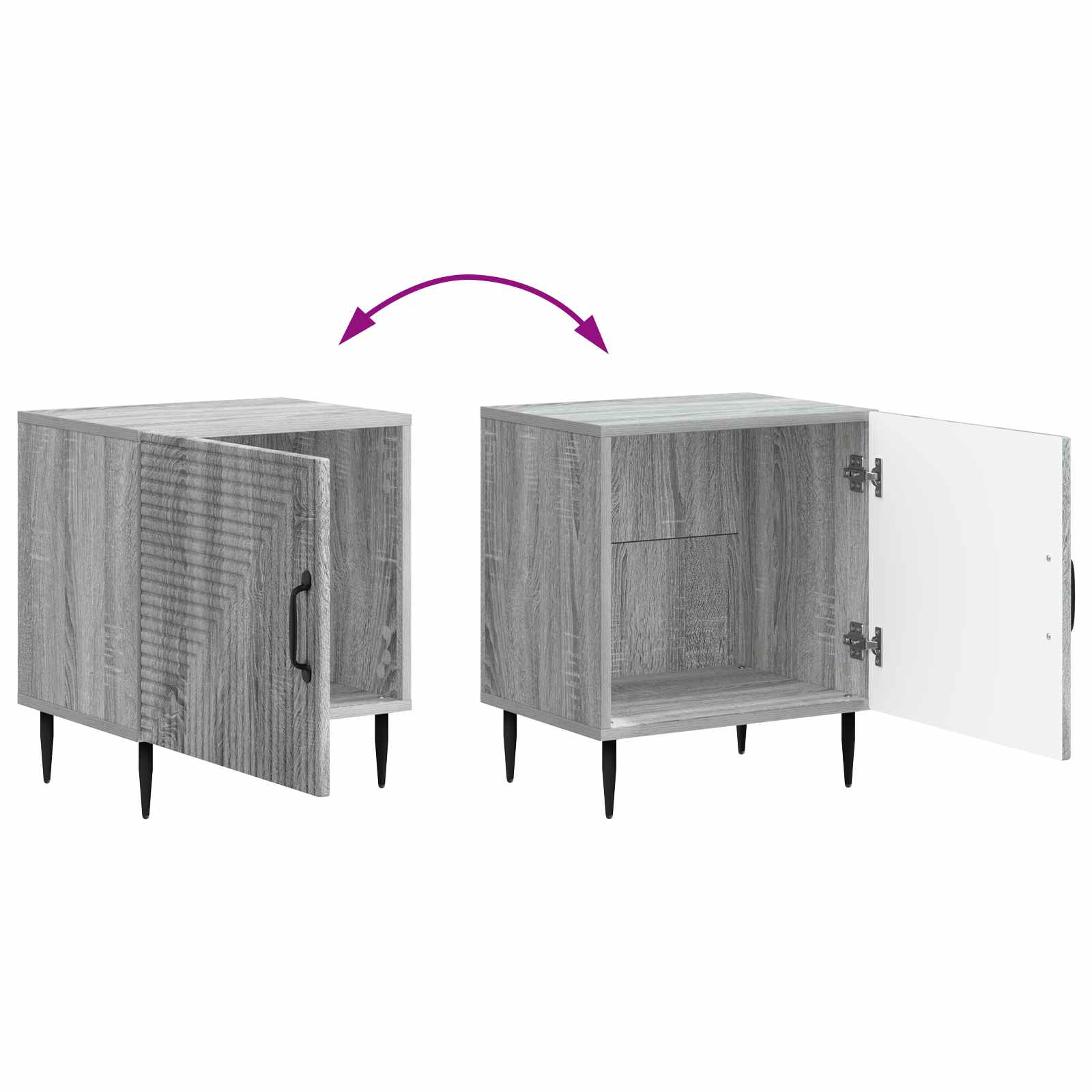 Armadio da Notte 2 pcs Grigio Sonoma 43 x 34,5 x 50 cm | homemem39
