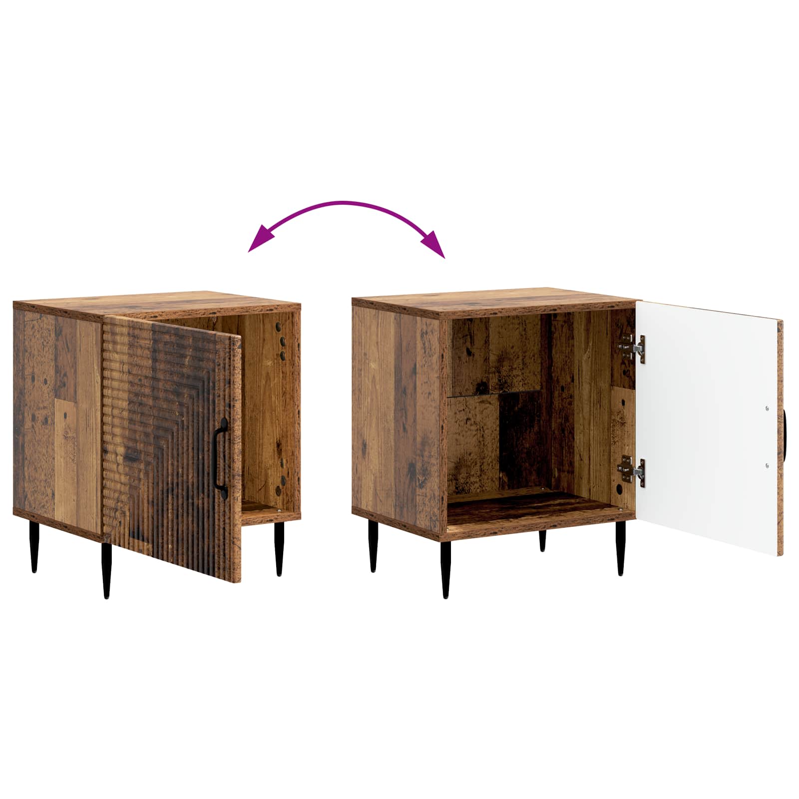 Armadio da Notte 2 pcs Legno antico 43 x 34,5 x 50 cm | homemem39