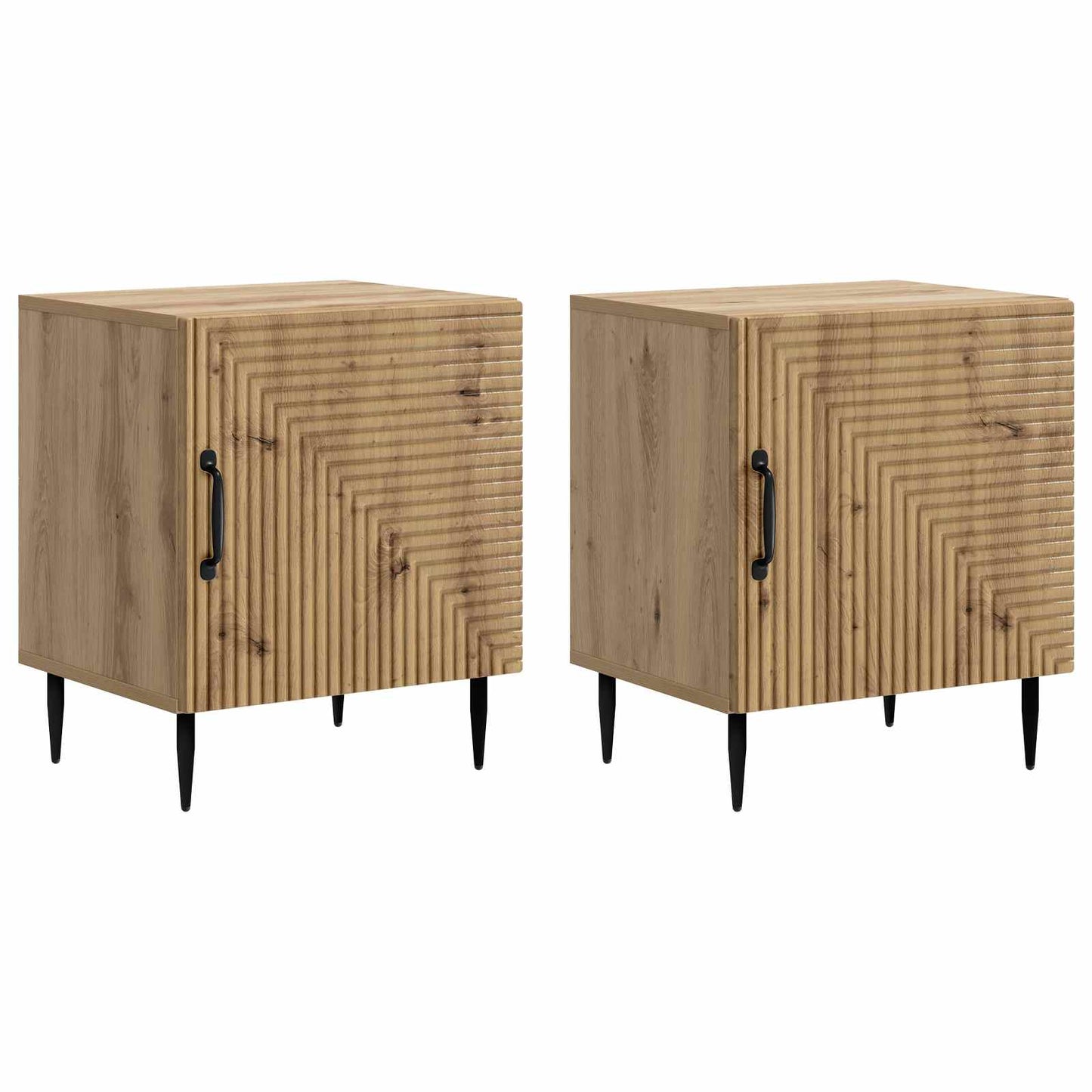 Armadio da Notte 2 pcs Rovere Artigianale 43 x 34,5 x 50 cm | homemem39