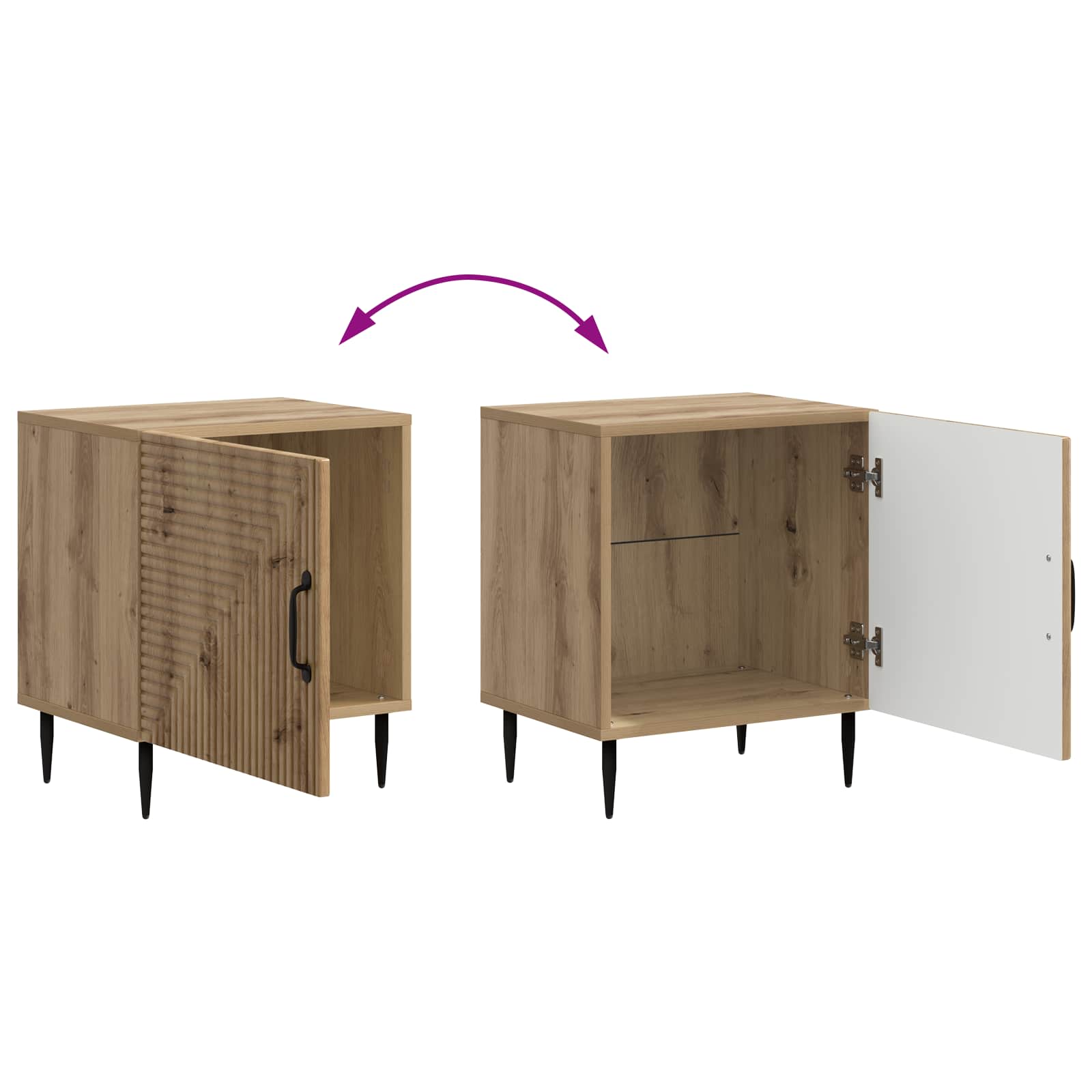 Armadio da Notte 2 pcs Rovere Artigianale 43 x 34,5 x 50 cm | homemem39