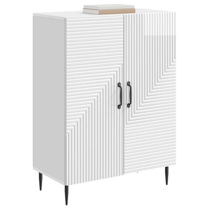 Credenza Bianco Lucido 66 x 34,5 x 89,5 cm Legno ingegnerizzato