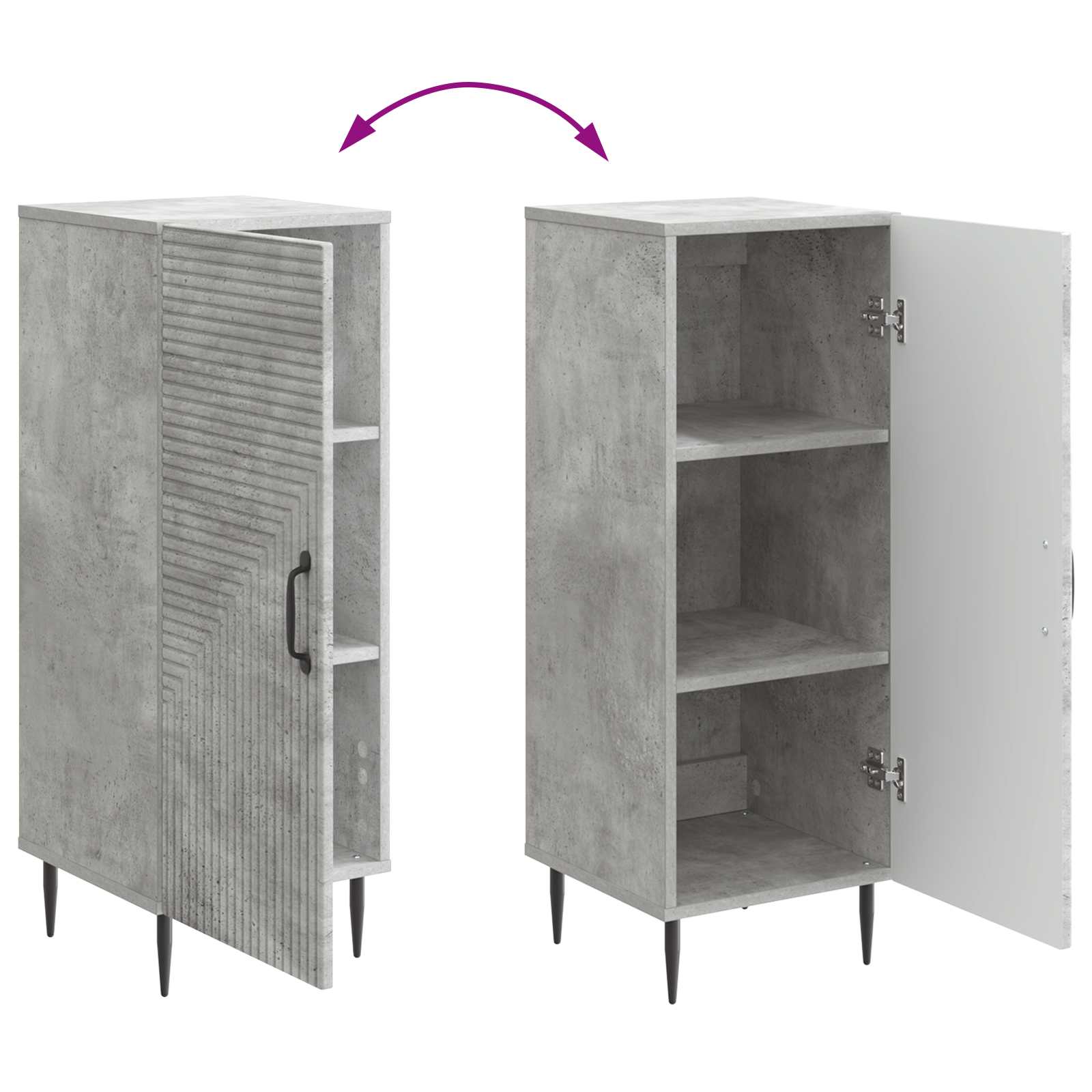 Credenza Grigio Cemento 33 x 34,5 x 89,5 cm | homemem39