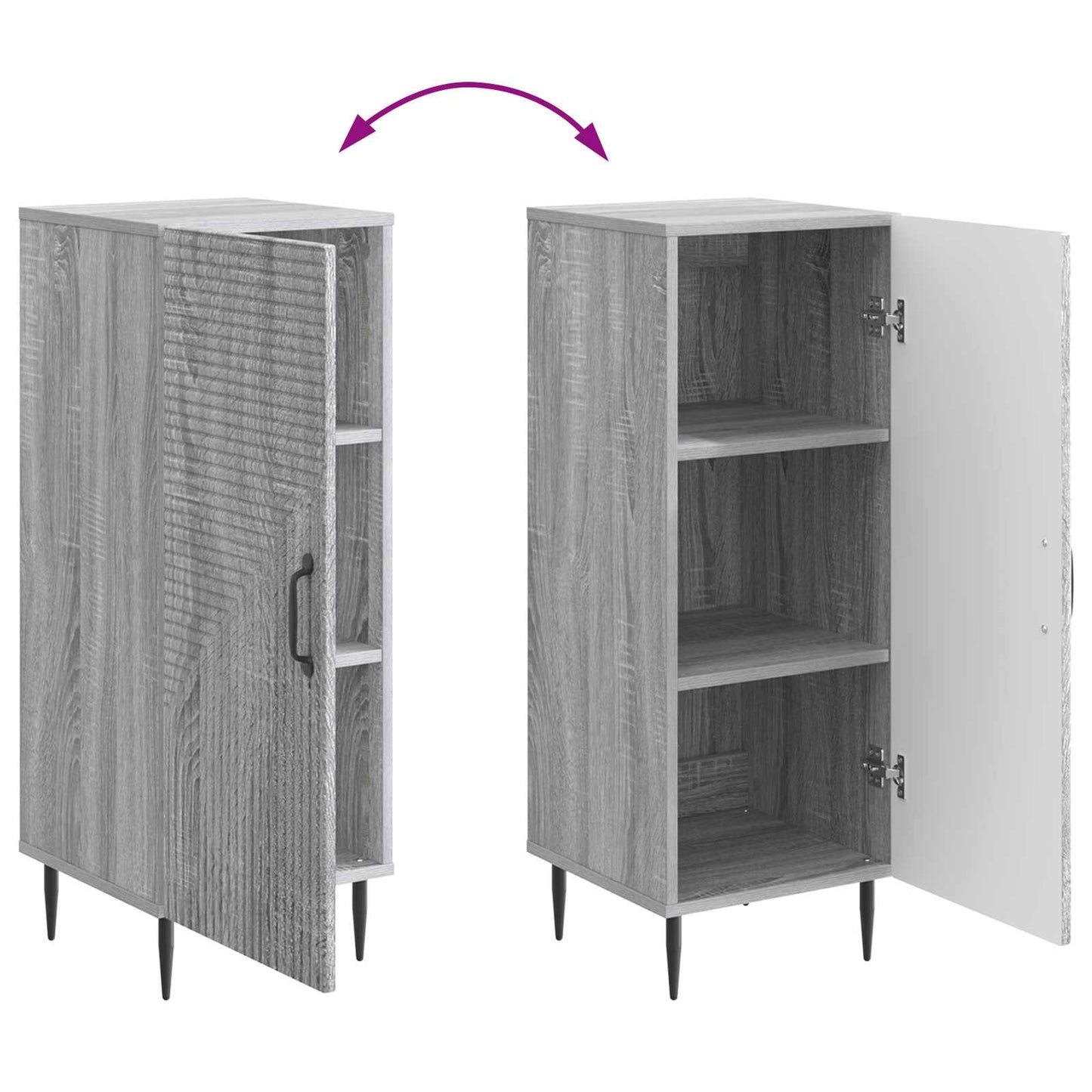 Credenza Grigio Sonoma 33 x 34,5 x 89,5 cm Legno ingegnerizzato | homemem39