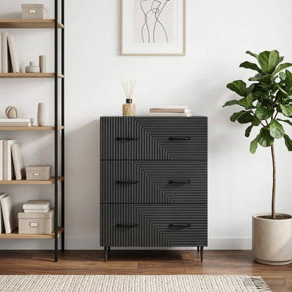 Mobile con Cassetti Nero 66 x 34,5 x 89,5 cm