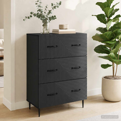 Mobile con Cassetti Nero 66 x 34,5 x 89,5 cm