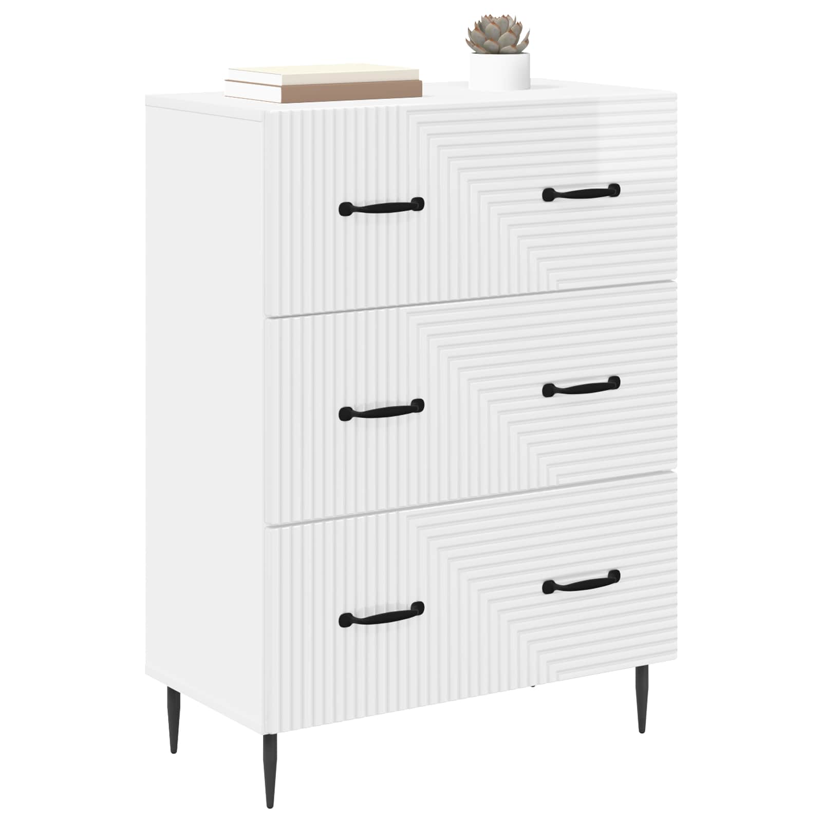 Mobile con Cassetti Bianco Lucido 66 x 34,5 x 89,5 cm | homemem39
