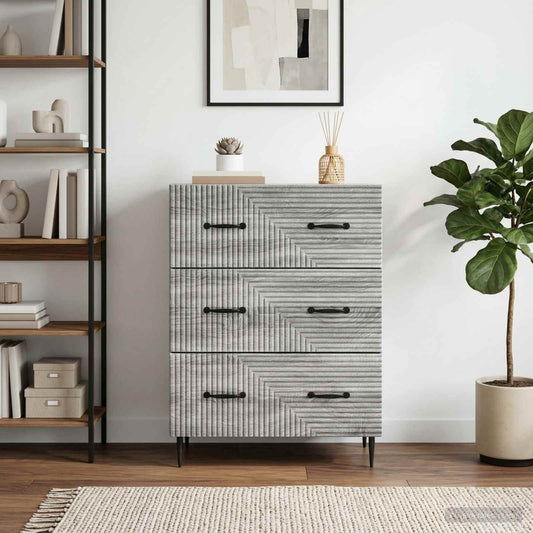 Mobile con Cassetti Sonoma grigio 66 x 34,5 x 89,5 cm