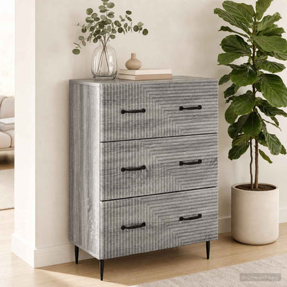 Mobile con Cassetti Sonoma grigio 66 x 34,5 x 89,5 cm