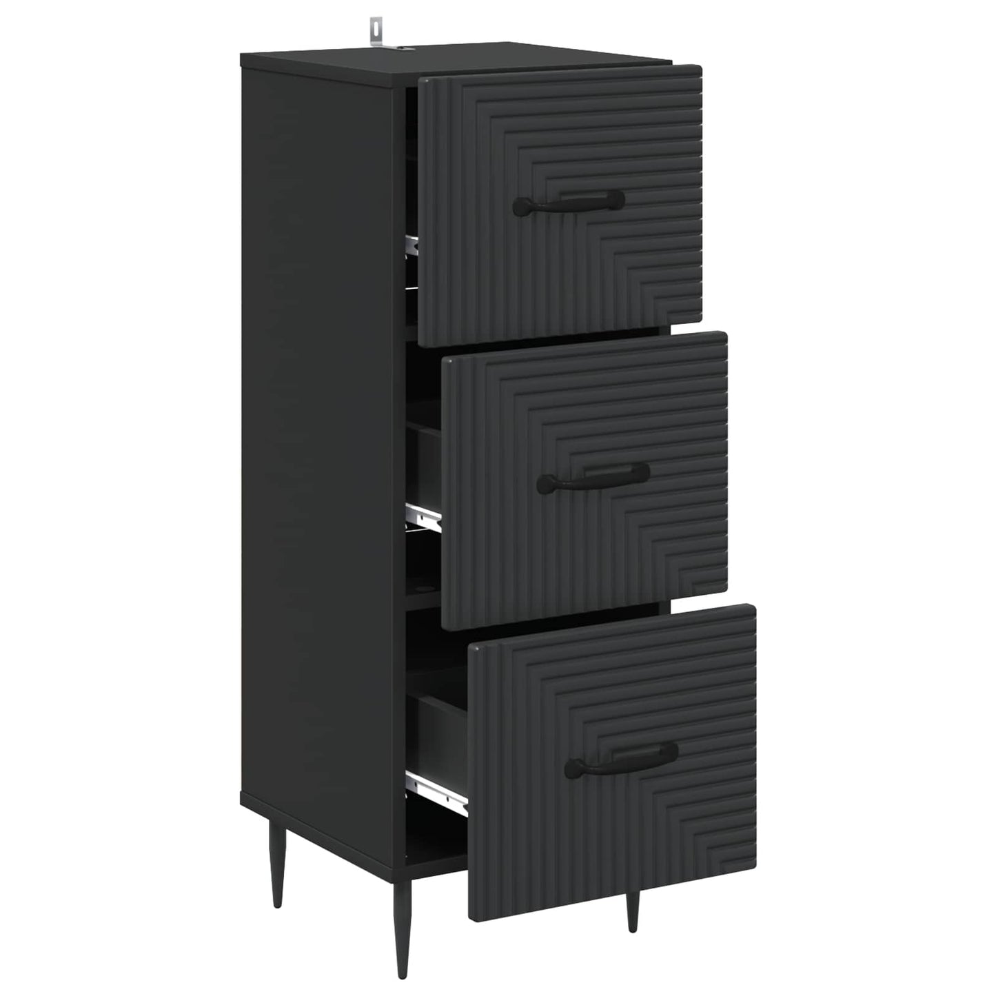 Mobile con Cassetti Nero 33 x 34,5 x 89,5 cm