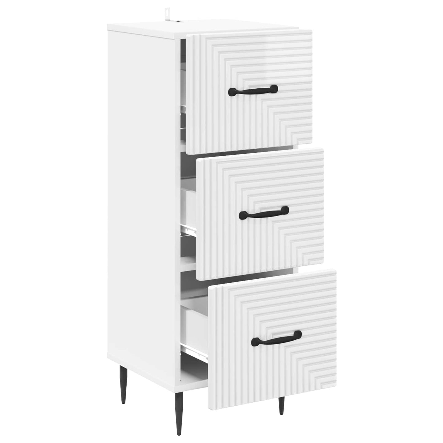 Mobile con Cassetti Bianco Lucido 33 x 34,5 x 89,5 cm