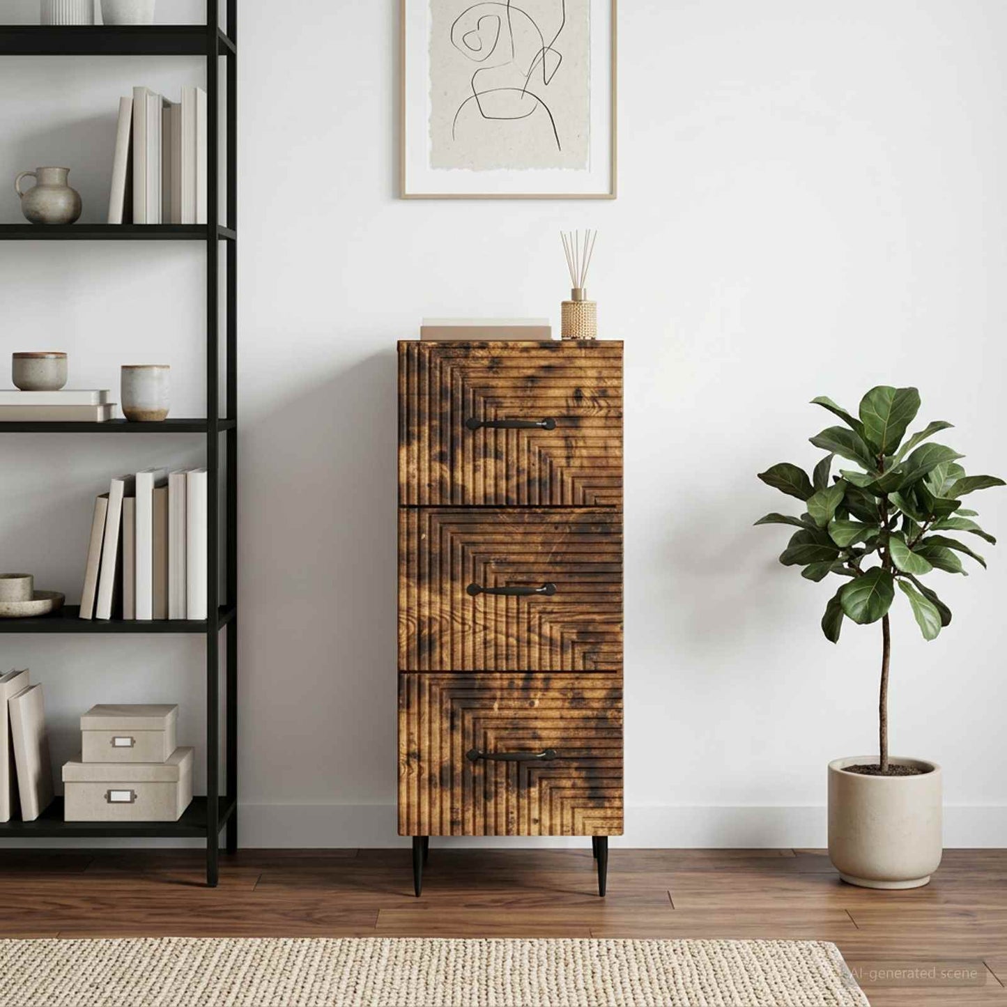 Mobile con Cassetti Rovere Fumo 33 x 34,5 x 89,5 cm