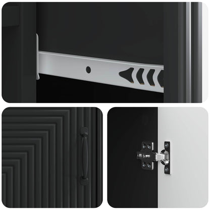 Credenza Nero 66 x 34,5 x 89,5 cm Legno ingegnerizzato