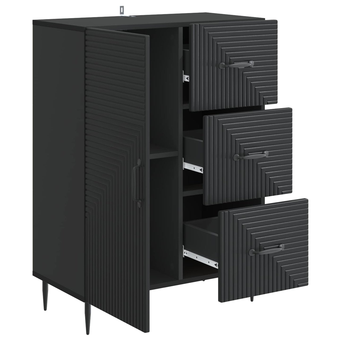 Credenza Nero 66 x 34,5 x 89,5 cm Legno ingegnerizzato