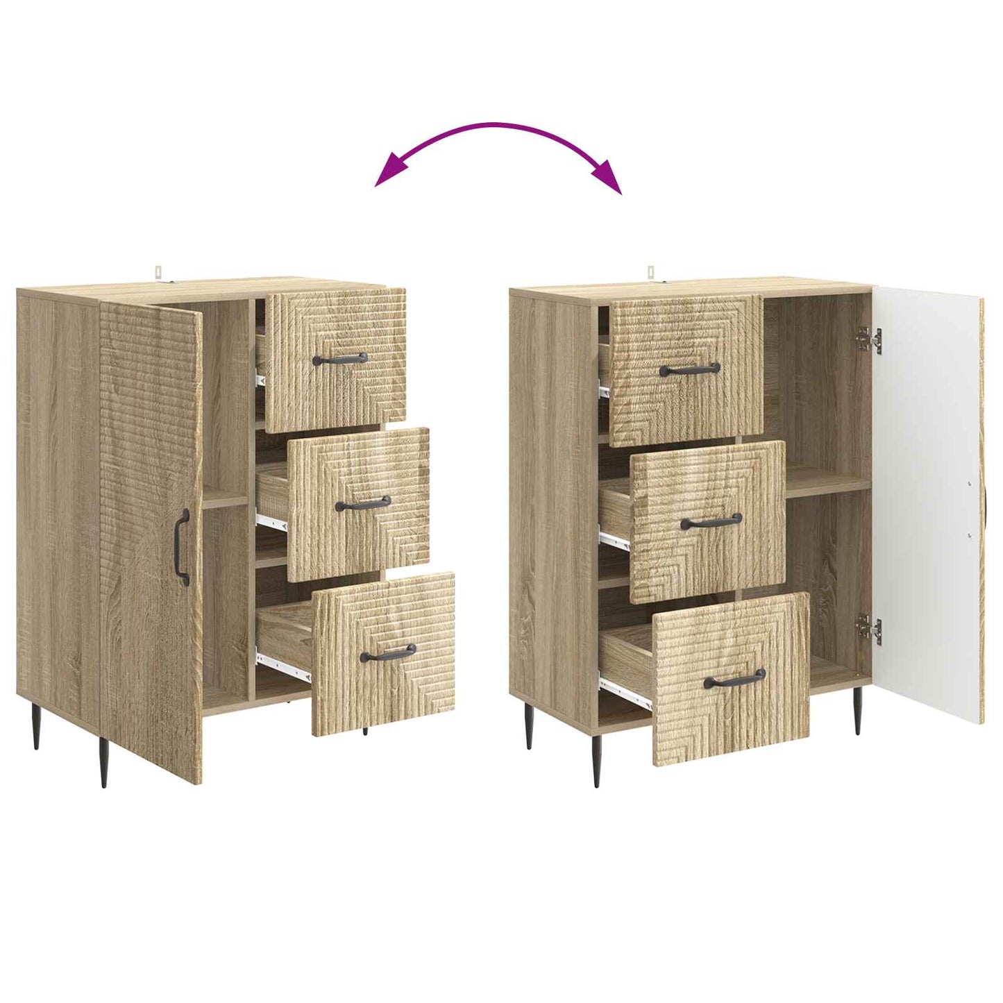 Credenza Rovere Sonoma 66 x 34,5 x 89,5 cm Legno ingegnerizzato - homemem39