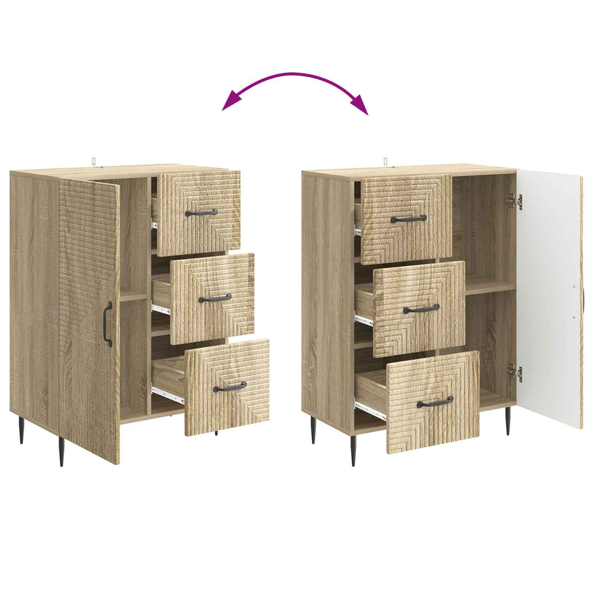 Credenza Rovere Sonoma 66 x 34,5 x 89,5 cm Legno ingegnerizzato - homemem39