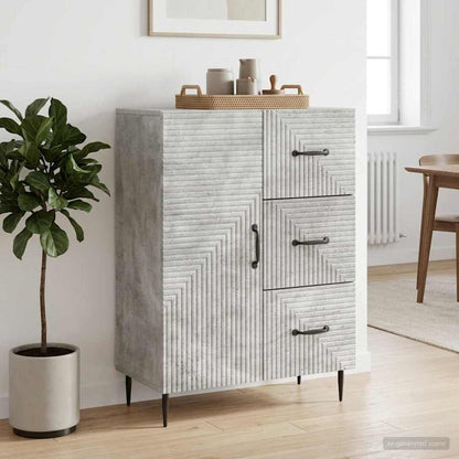 Credenza con cassetto Grigio Cemento 66 x 34,5 x 89,5 cm