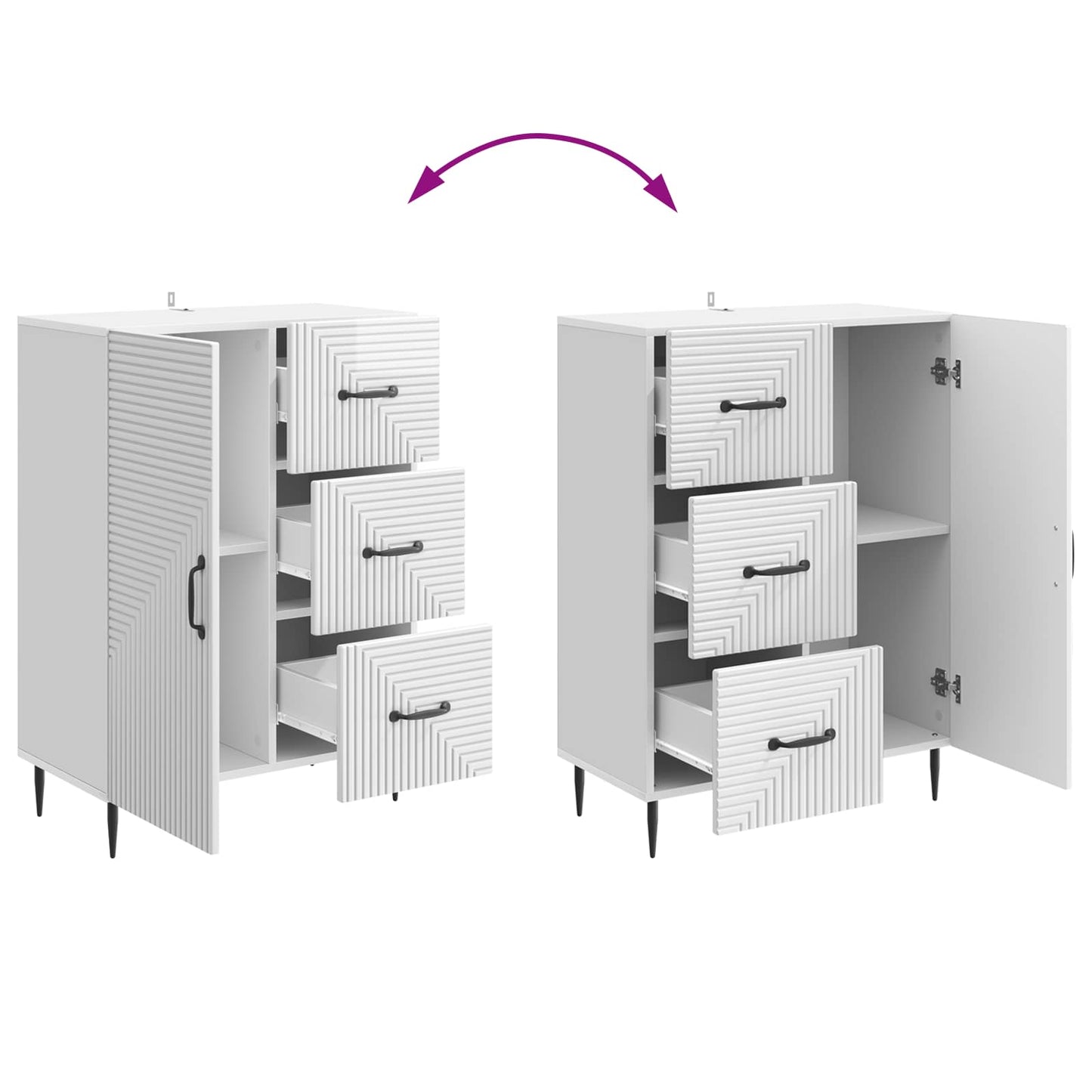 Credenza Bianco Lucido 66 x 34,5 x 89,5 cm Legno ingegnerizzato | homemem39