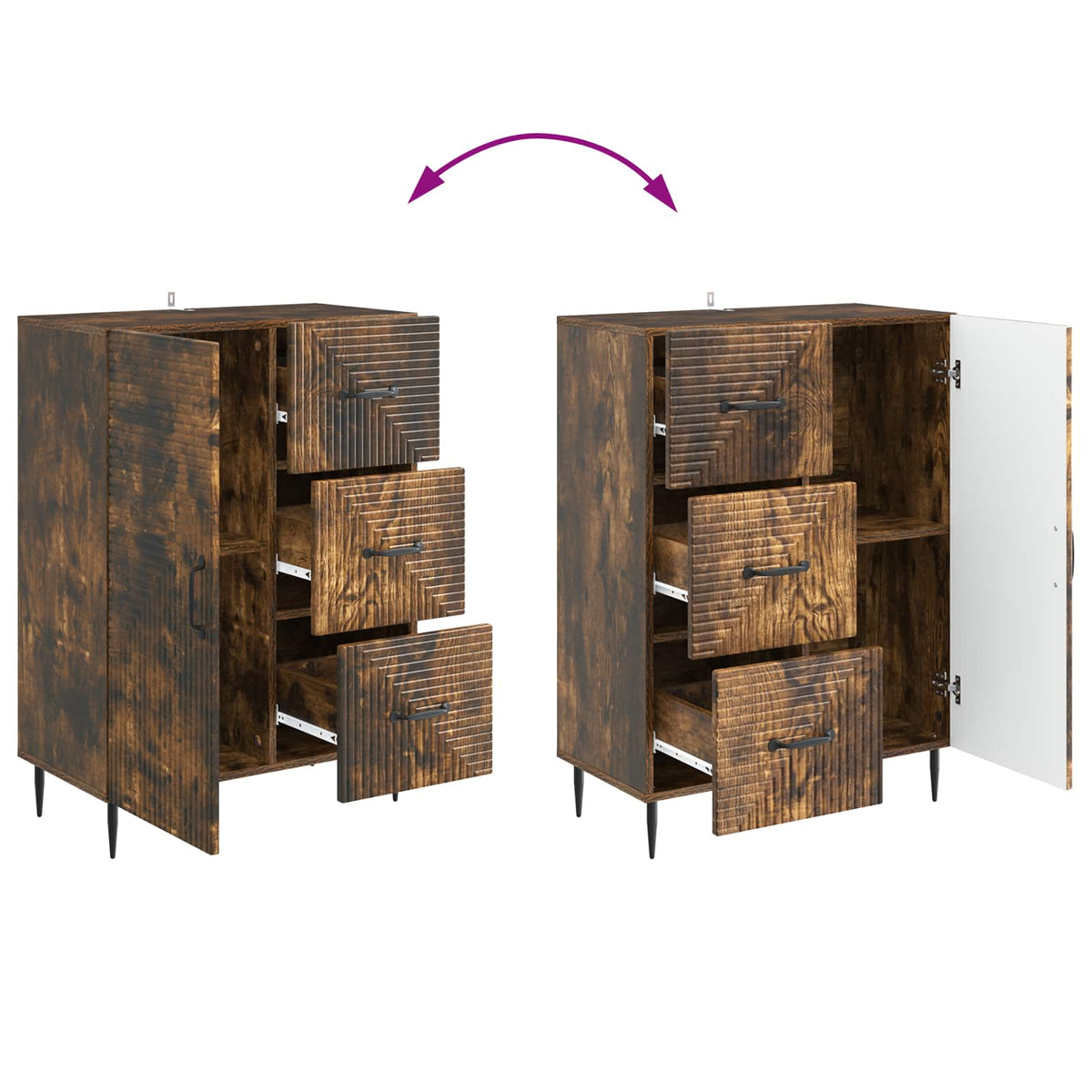 Credenza Rovere Fumo 66 x 34,5 x 89,5 cm Legno ingegnerizzato - homemem39