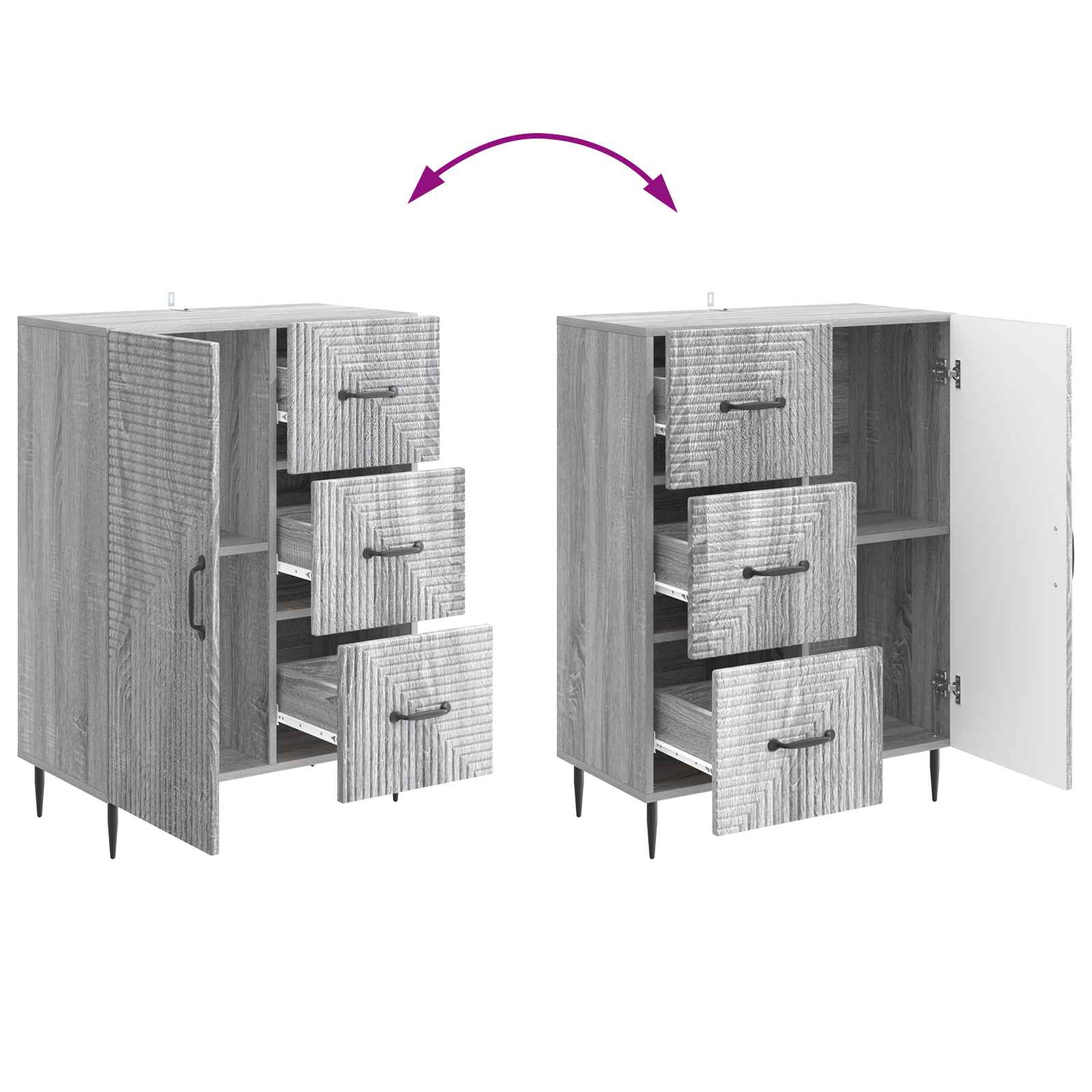 Credenza Grigio Sonoma 66 x 34,5 x 89,5 cm Legno ingegnerizzato | homemem39