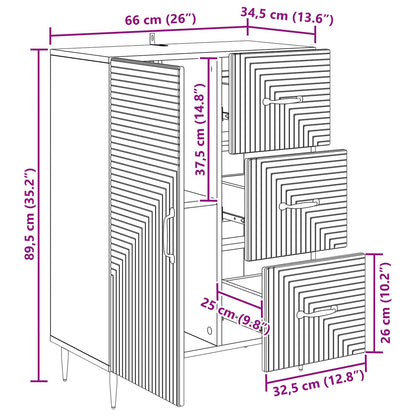 Credenza con cassetto Rovere Artigianale 66 x 34,5 x 89,5 cm