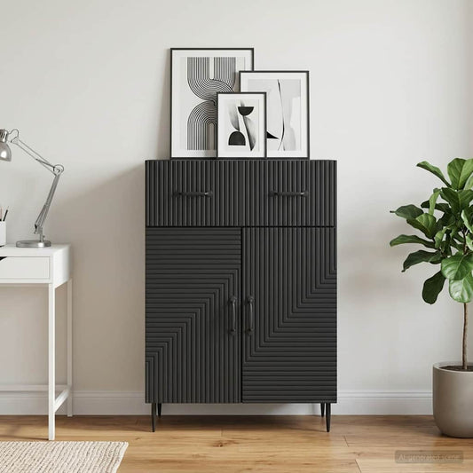 Credenza Nero 66 x 34,5 x 89,5 cm Legno ingegnerizzato