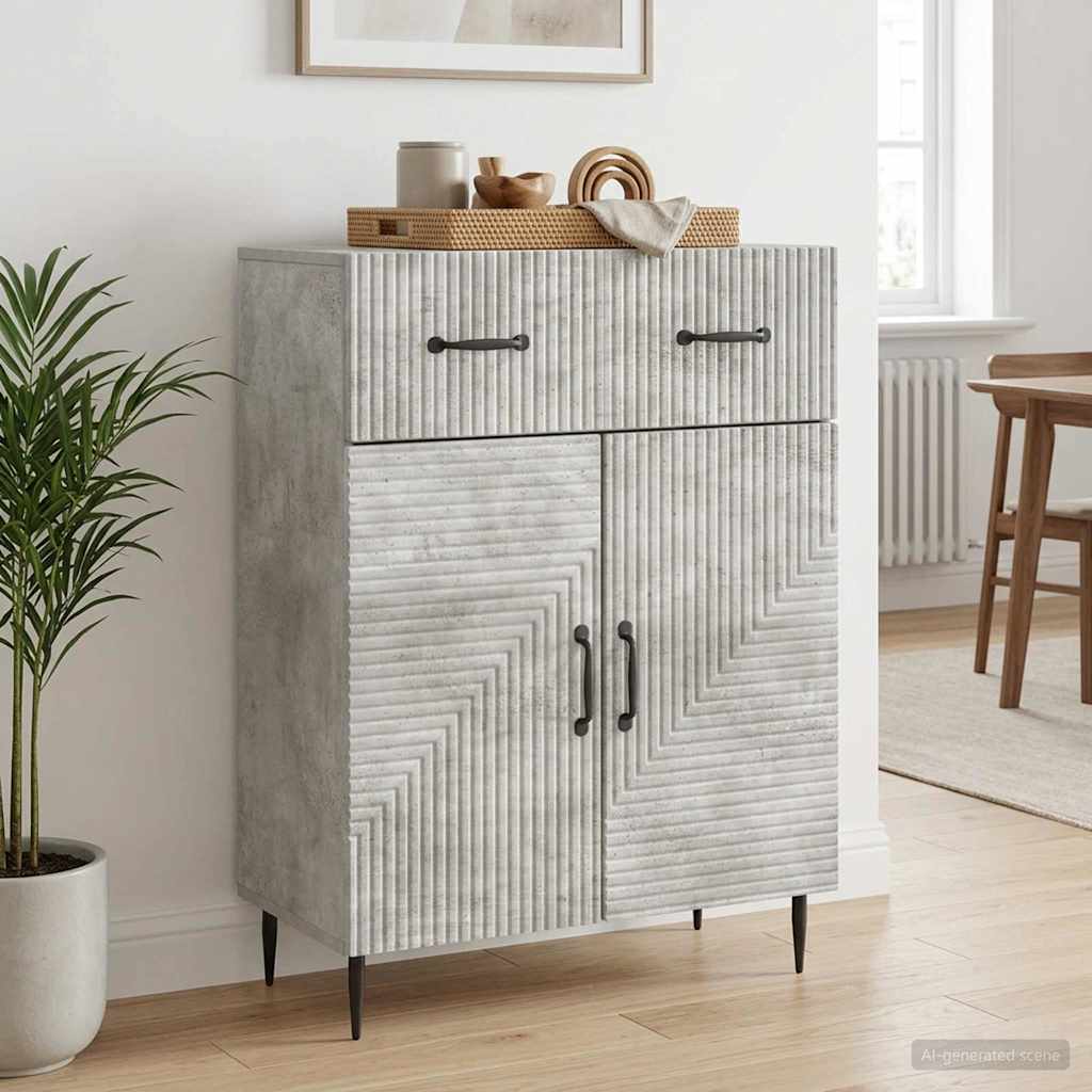 Credenza con cassetto Grigio Cemento 66 x 34,5 x 89,5 cm