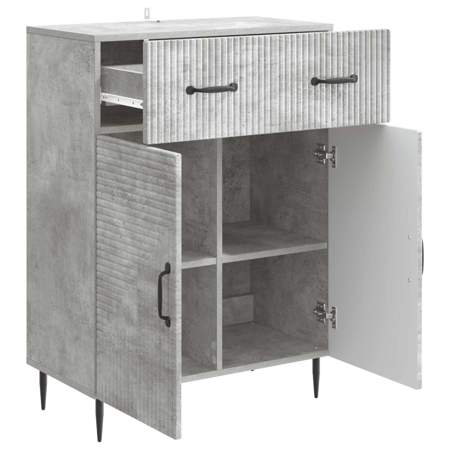 Credenza con cassetto Grigio Cemento 66 x 34,5 x 89,5 cm
