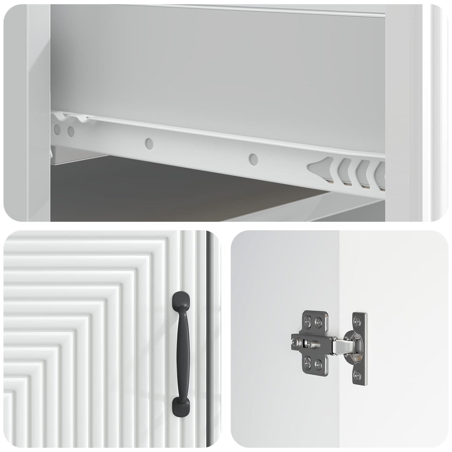 Credenza Bianco Lucido 66 x 34,5 x 89,5 cm Legno ingegnerizzato | homemem39