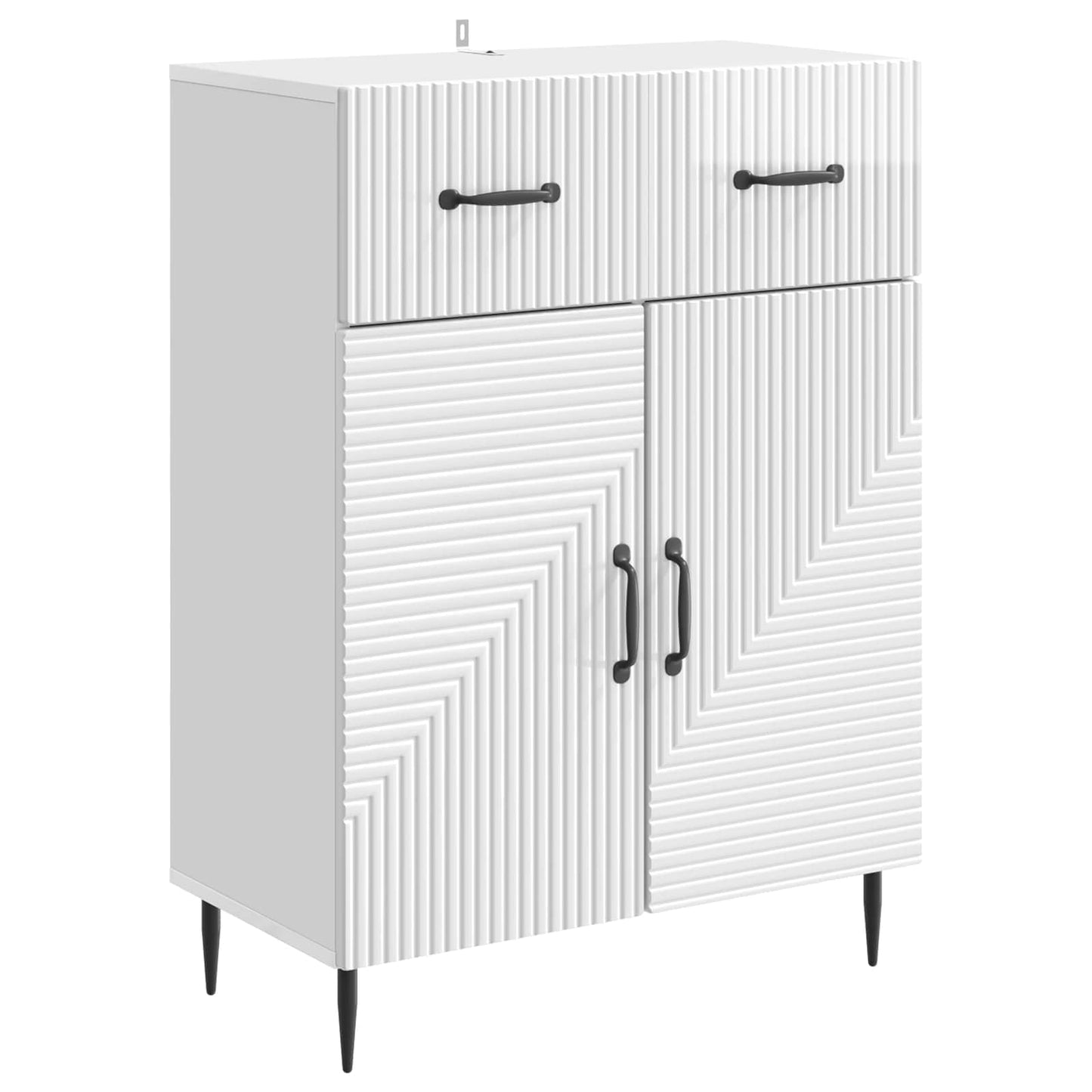 Credenza Bianco Lucido 66 x 34,5 x 89,5 cm Legno ingegnerizzato