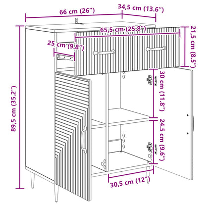 Credenza con cassetto Rovere Artigianale 66 x 34,5 x 89,5 cm | homemem39