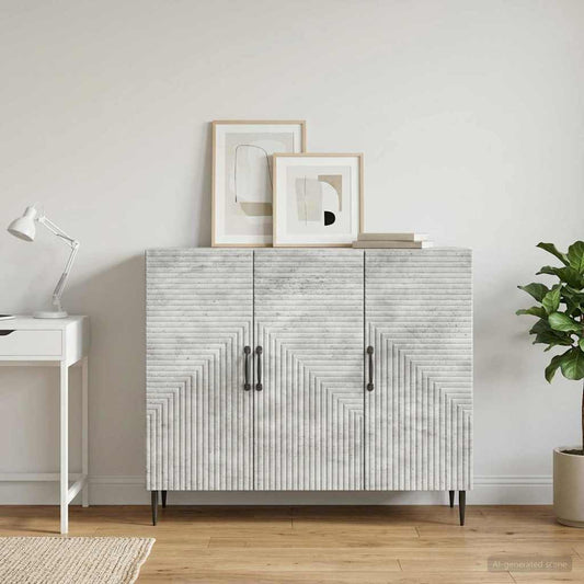 Credenza Grigio Cemento 89 x 34,5 x 80 cm Legno ingegnerizzato