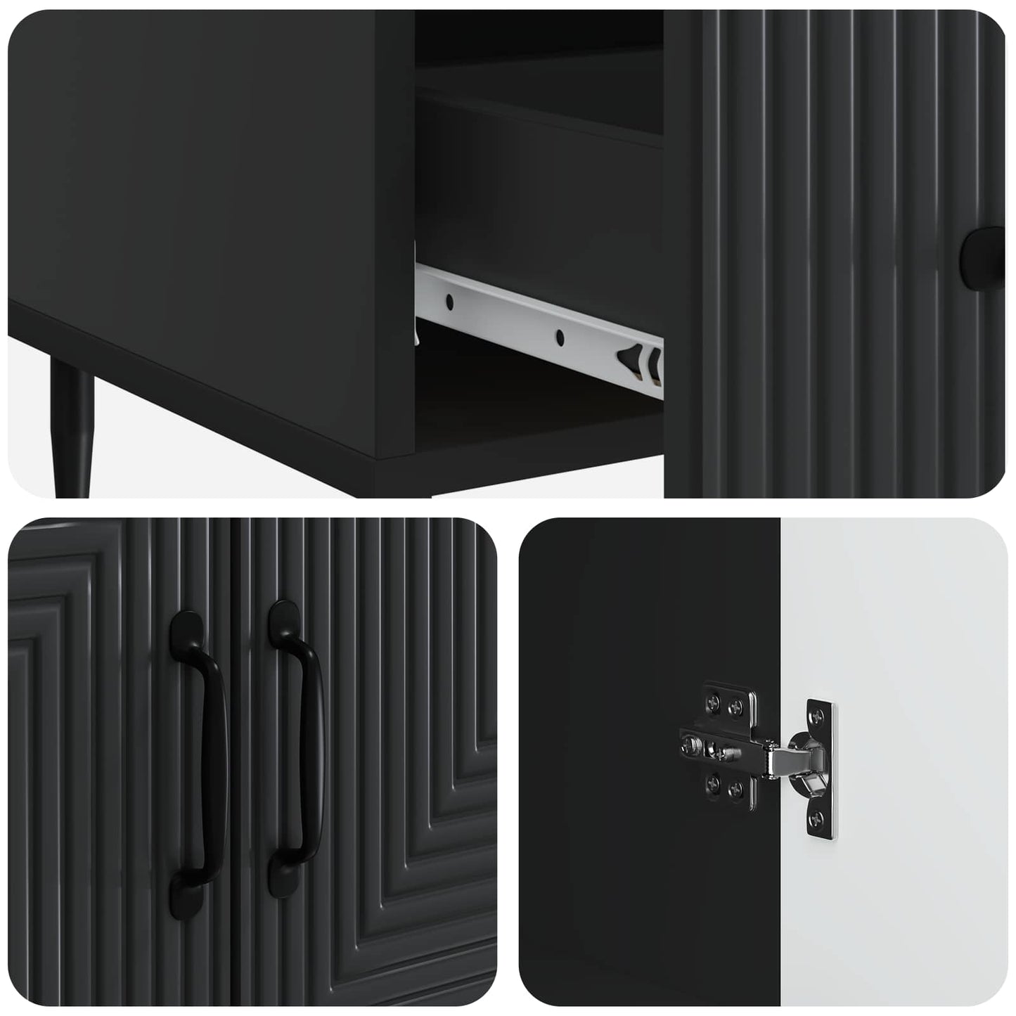 Credenza Nero 66 x 34,5 x 95 cm Legno ingegnerizzato | homemem39