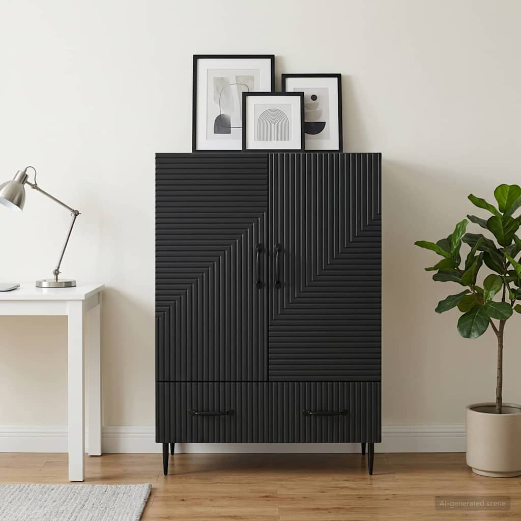 Credenza Nero 66 x 34,5 x 95 cm Legno ingegnerizzato