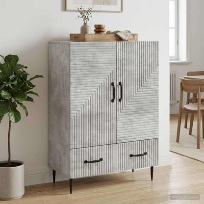 Credenza Grigio Cemento 66 x 34,5 x 95 cm Legno ingegnerizzato