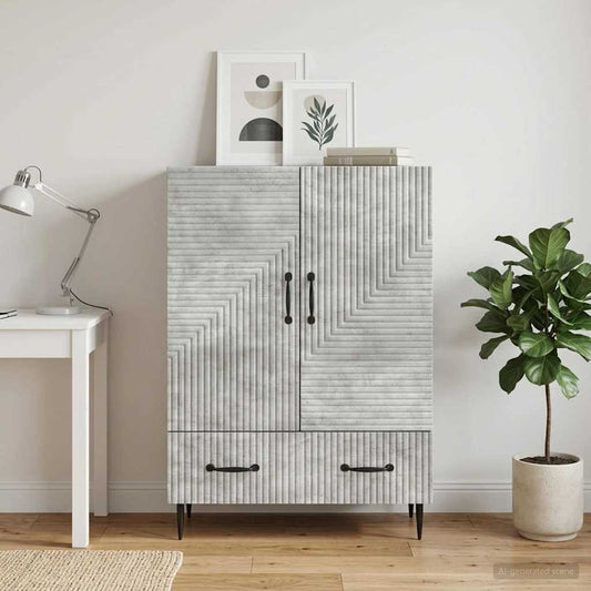 Credenza Grigio Cemento 66 x 34,5 x 95 cm Legno ingegnerizzato