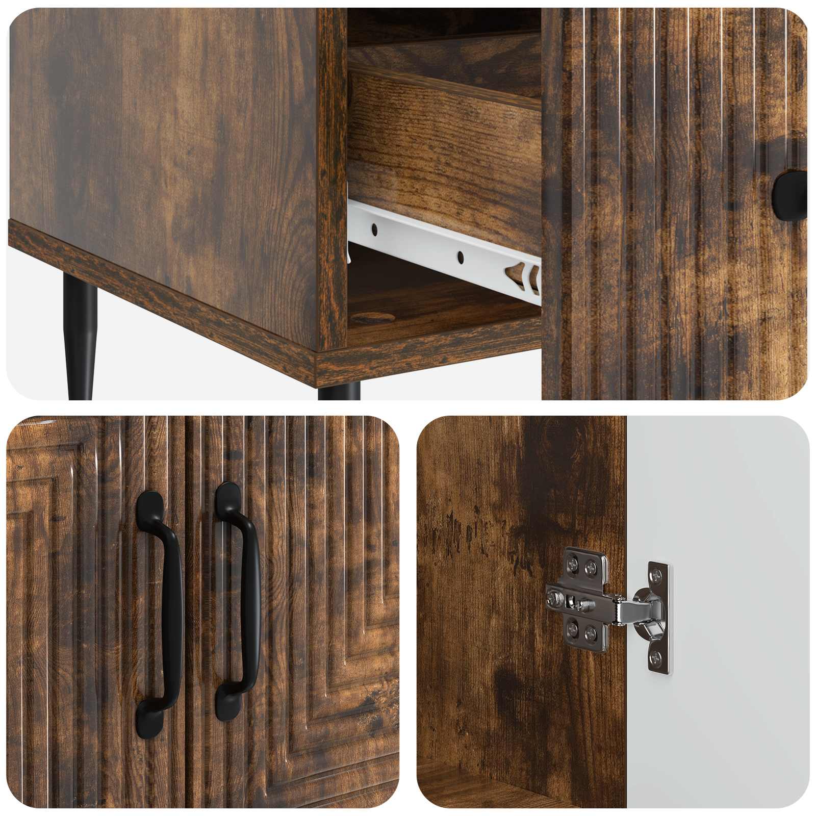 Credenza Rovere Fumo 66 x 34,5 x 95 cm Legno ingegnerizzato - homemem39