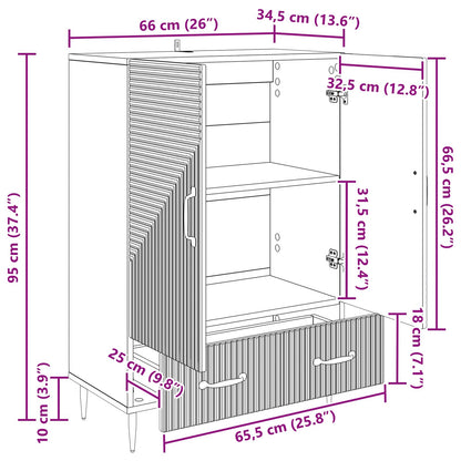 Credenza Rovere Fumo 66 x 34,5 x 95 cm Legno ingegnerizzato - homemem39