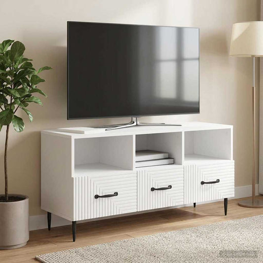Mobile TV Bianco Lucido 102 x 34,5 x 50 cm Legno ingegnerizzato