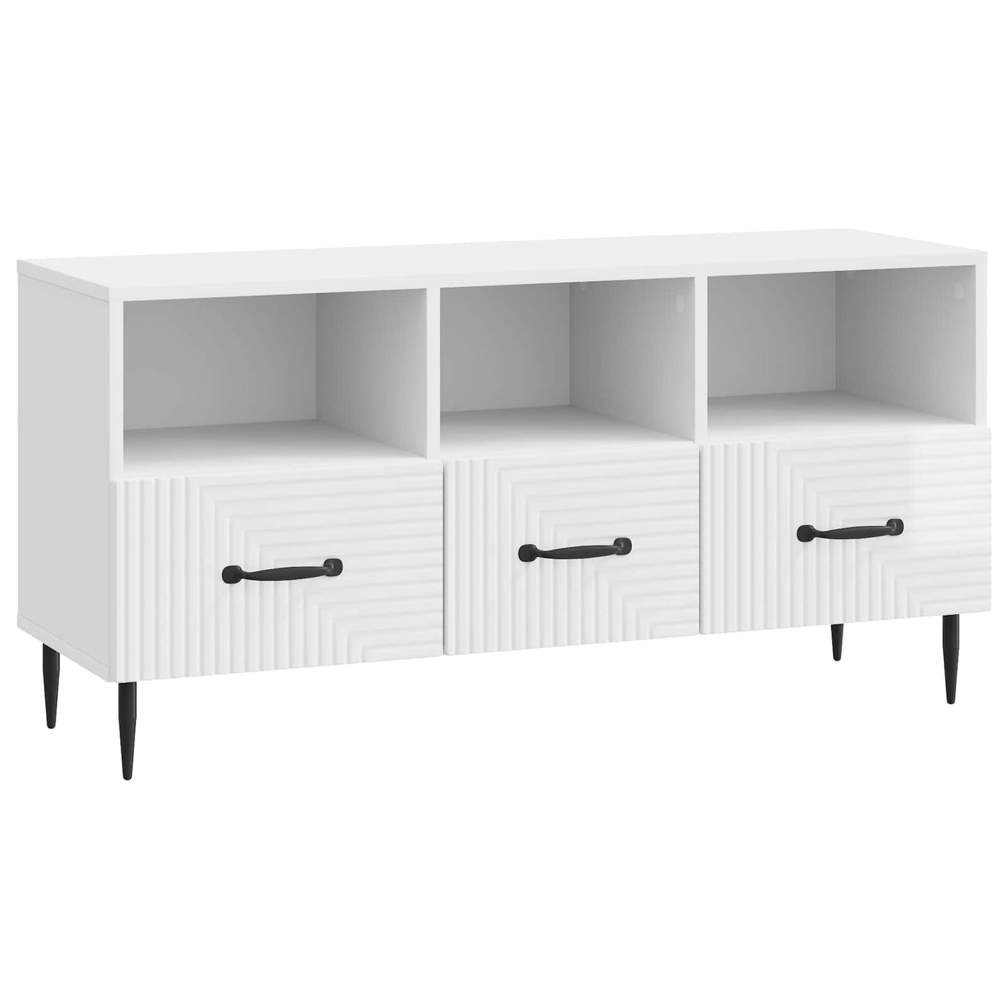 Mobile TV Bianco Lucido 102 x 34,5 x 50 cm Legno ingegnerizzato | homemem39