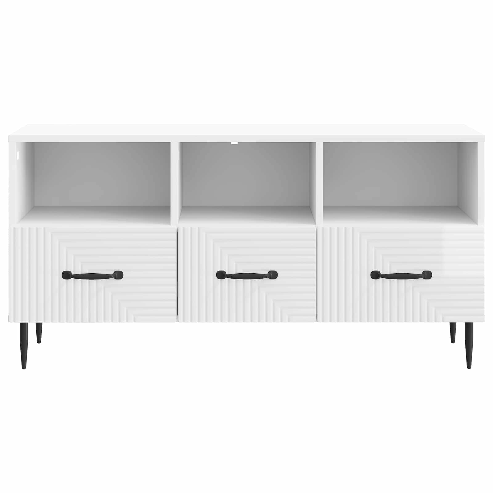 Mobile TV Bianco Lucido 102 x 34,5 x 50 cm Legno ingegnerizzato | homemem39