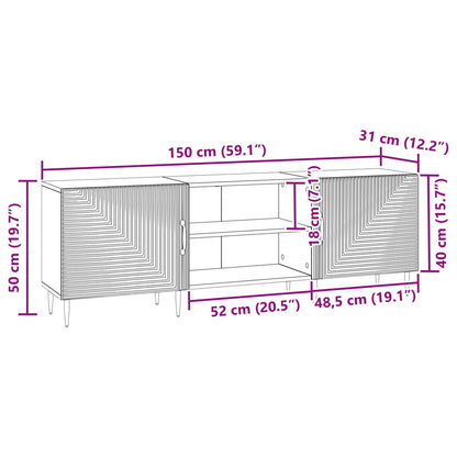 Mobile TV Rovere Fumo 150 x 31 x 50 cm Legno ingegnerizzato | homemem39