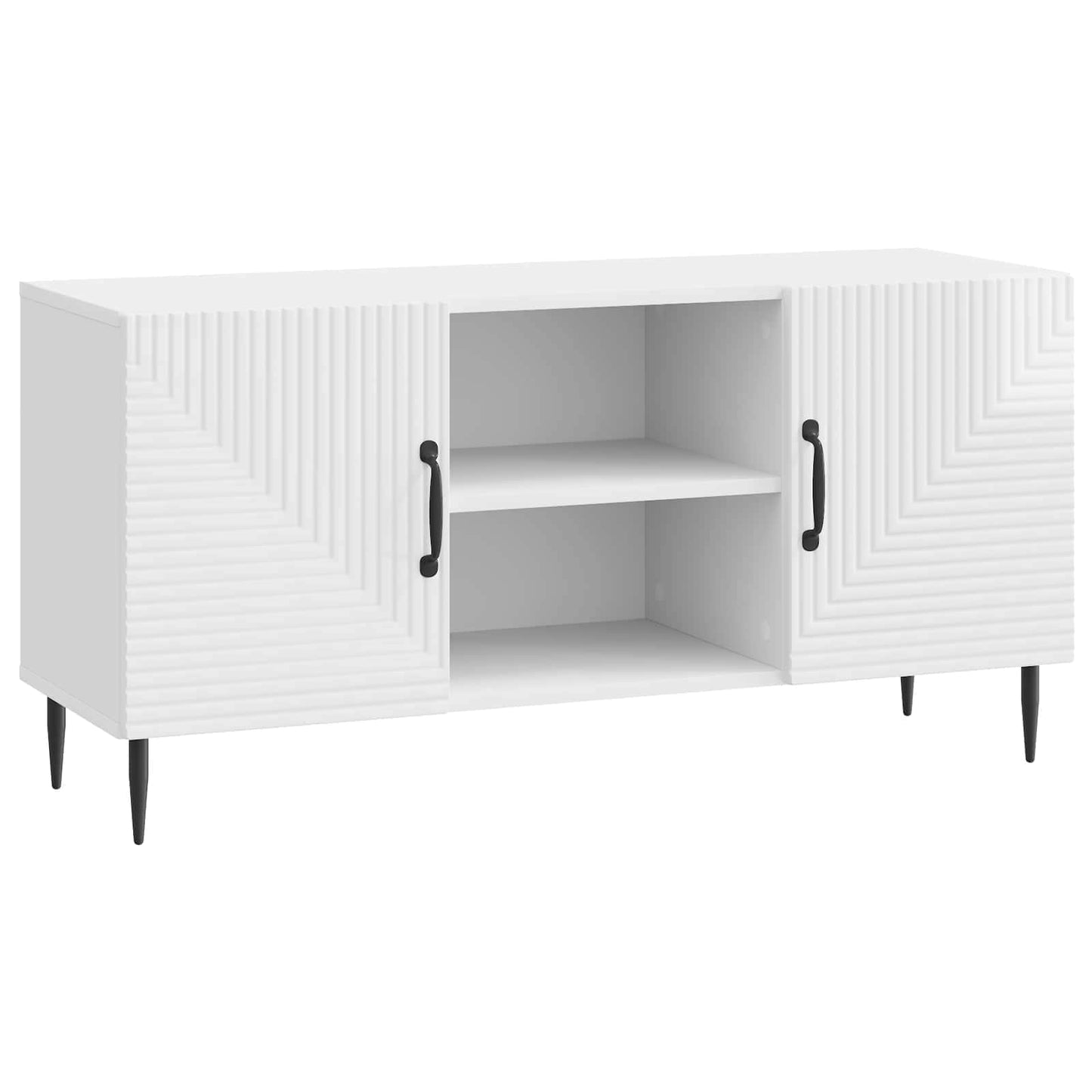 Mobile TV Bianco Lucido 102 x 34,5 x 50 cm Legno ingegnerizzato | homemem39