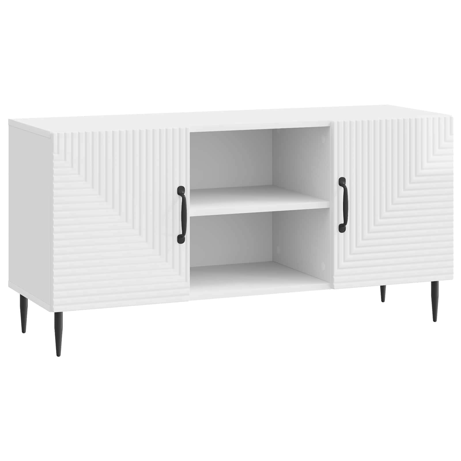 Mobile TV Bianco Lucido 102 x 34,5 x 50 cm Legno ingegnerizzato | homemem39