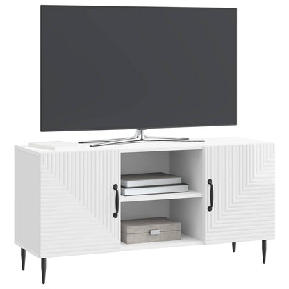 Mobile TV Bianco Lucido 102 x 34,5 x 50 cm Legno ingegnerizzato | homemem39